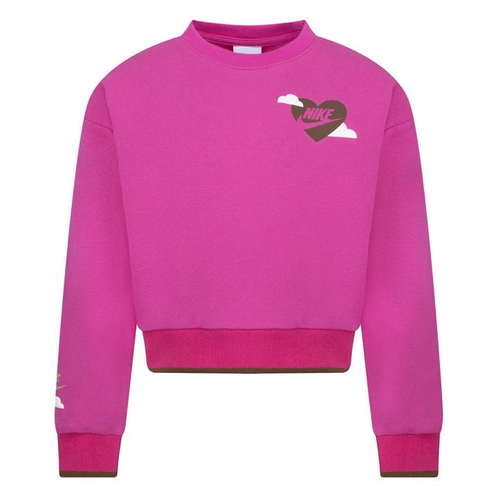 Nike Girls Pink Kids' Crew Sweatshirt in Size 6 - 7 Years, Sports Direct
