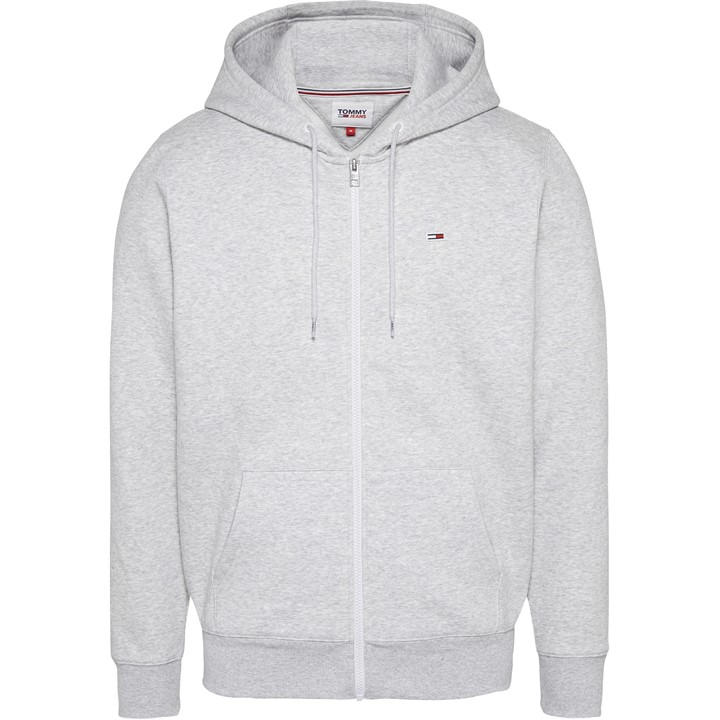 Tommy Jeans Men's Grey Flag Basic Zip Hoodie in Size XS, Sports Direct
