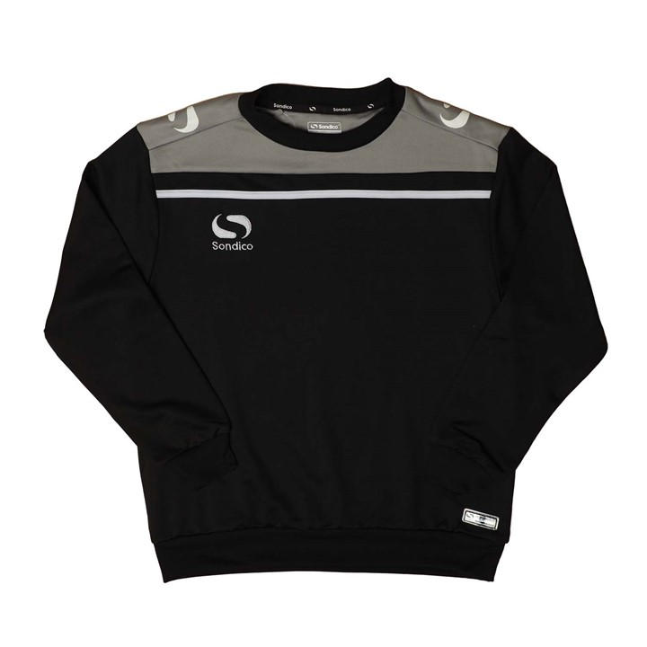 Sondico Boys Black Performance Crew Sweatshirt in Size 11 - 12 Years, Sports Direct