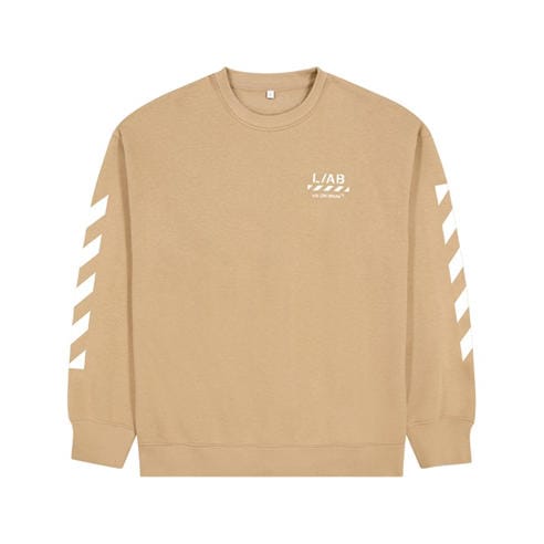 L AB Off White - Kids' Small Logo Long-Sleeve Crew Sweater
