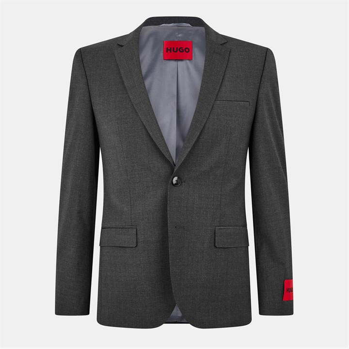Hugo Men's Grey Slim-Fit Arti Suit Jacket in Size 36 R, Sports Direct
