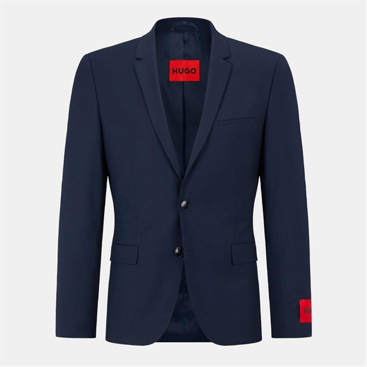 Hugo Men's Blue Slim-Fit Arti Suit Jacket in Size 36 R, Sports Direct