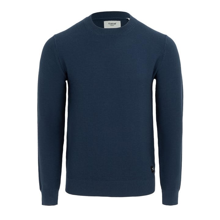 Firetrap Men' Blue Crew Neck Jumper Knitted Pullover in Size S, Sports Direct