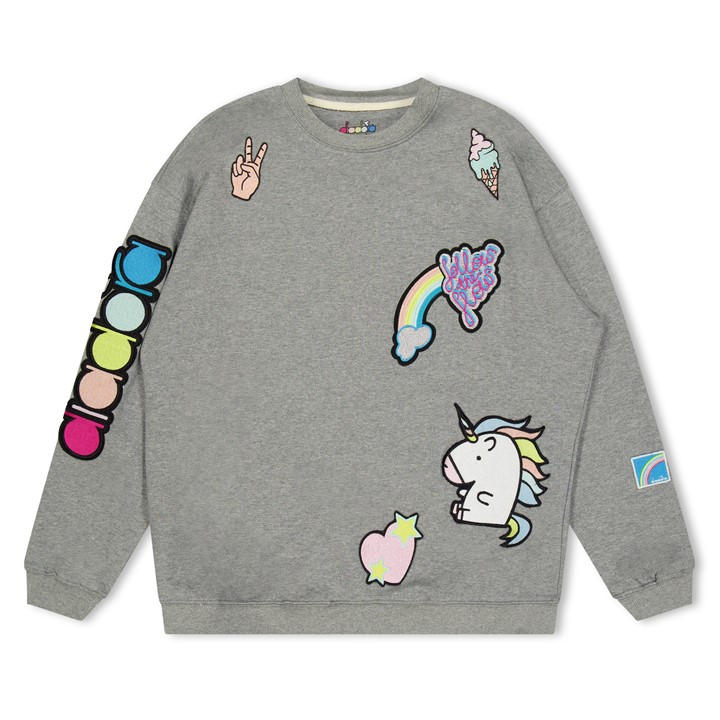 Diadora  Kids Grey ' Unicorn Sweat Crew Sweatshirt in Size 5, Sports Direct