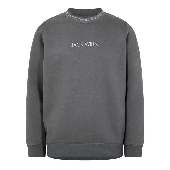 Jack Wills Boys Grey Kids' Jacquard Crew Sweatshirt in Size 11 - 12 Years, Sports Direct
