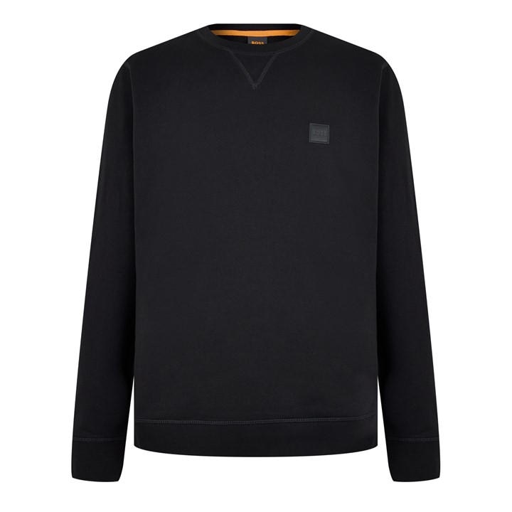 Boss Men's Black Orange Long Sleeve Premium Cotton Sweatshirt (Westart Crew Neck) in Size 4XL, Sports Direct