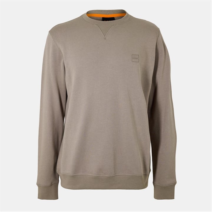 Boss Men's Brown Orange Long Sleeve Premium Cotton Sweatshirt (Westart Crew Neck) in Size 2XL, Sports Direct