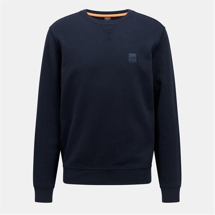 Boss Men's Blue Orange Long Sleeve Premium Cotton Sweatshirt (Westart Crew Neck) in Size 4XL, Sports Direct
