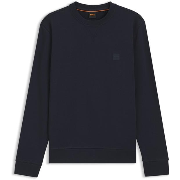 Отворено синьо - Boss - Mens BOSS ORANGE Long Sleeve Premium Cotton Sweatshirt (Westart Crew Neck)