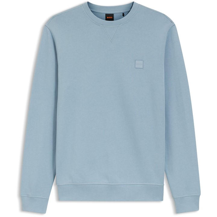Boss Men's Blue Orange Long Sleeve Premium Cotton Sweatshirt (Westart Crew Neck) in Size 2XL, Sports Direct