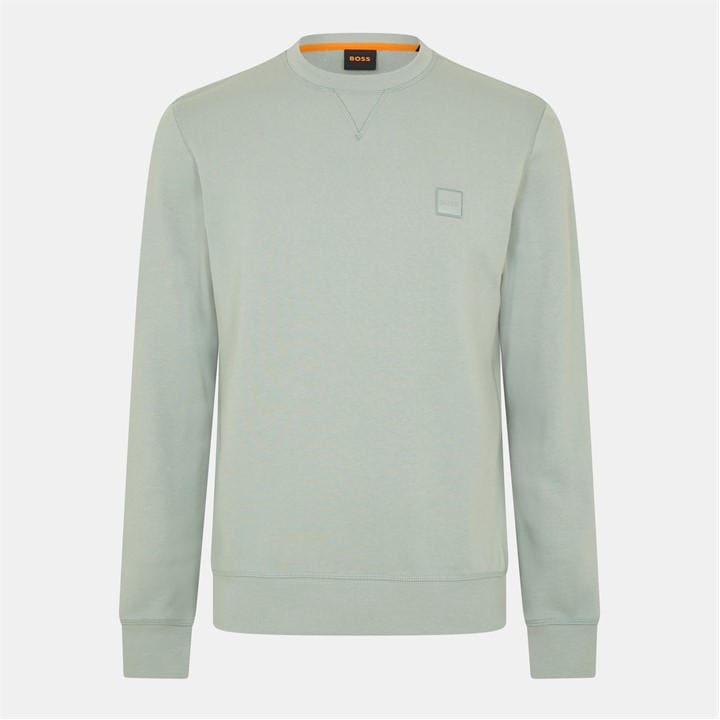 Boss Men's Green Orange Long Sleeve Premium Cotton Sweatshirt (Westart Crew Neck) in Size 2XL, Sports Direct