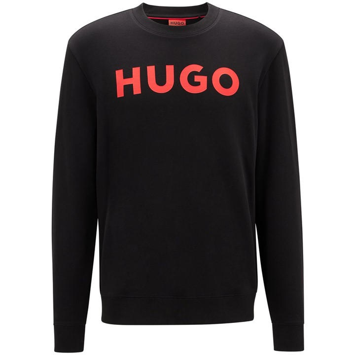 Hugo Men's Black Dem Logo Crew Sweatshirt in Size XS, Sports Direct