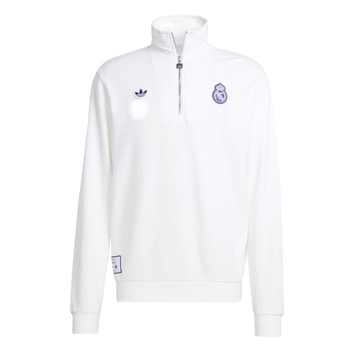 Adidas Men's White Real Icon Sweater Performance Crew Sweatshirt in Size XS, Sports Direct