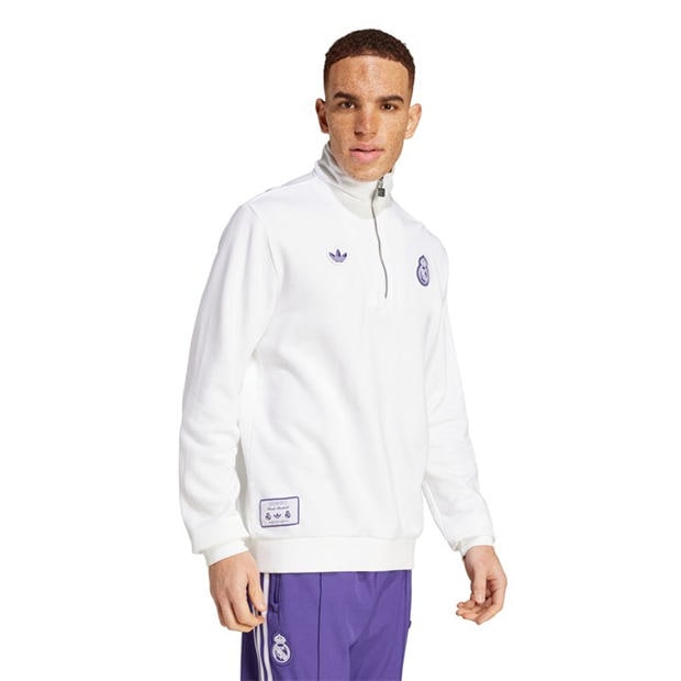 White - adidas - Men's Real Icon Sweater Performance Crew Sweatshirt