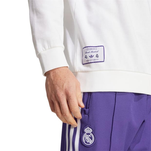 White - adidas - Men's Real Icon Sweater Performance Crew Sweatshirt