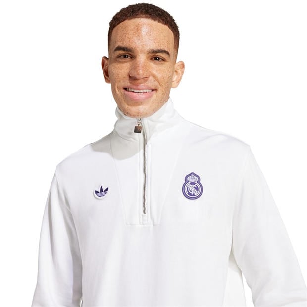 White - adidas - Men's Real Icon Sweater Performance Crew Sweatshirt