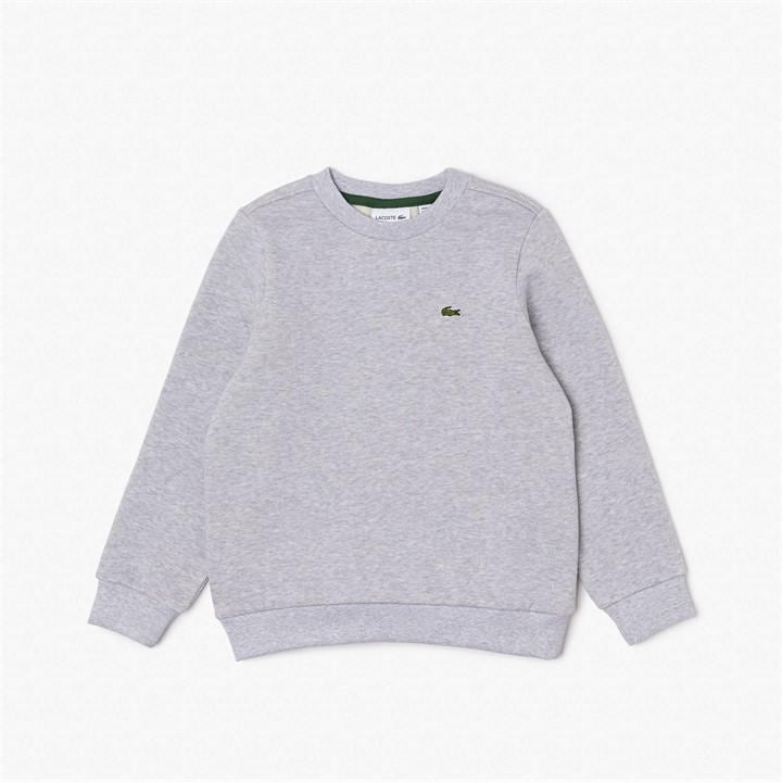Lacoste Boys Grey Kids' Fleece Long Sleeve Crew Sweatshirt, Sports Direct