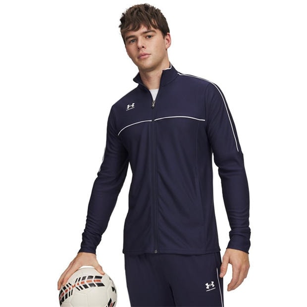 Navy / White - Under Armour - Challenger Tracksuit Top Mens