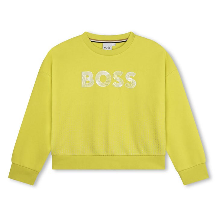 Boss Girls Yellow Kids' Logo Crew Sweatshirt in Size 14 - 16 Years, Sports Direct
