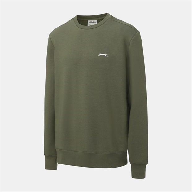 Khaki - Slazenger - Fleece Crew Sweater Mens
