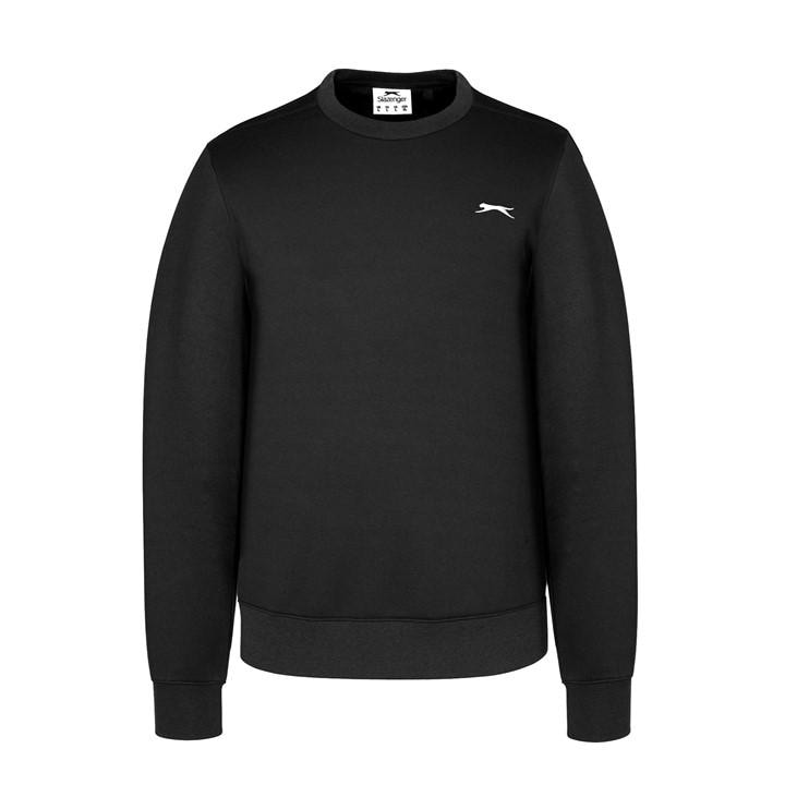 Slazenger Men's Black Fleece Crew Sweater in Size M, Sports Direct