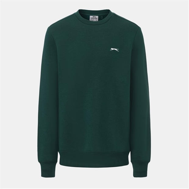 Forest Green - Slazenger - Fleece Crew Sweater Mens