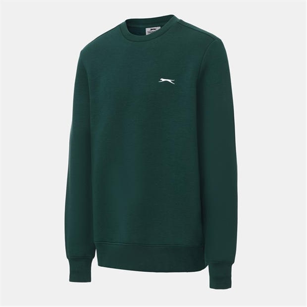 Forest Green - Slazenger - Fleece Crew Sweater Mens