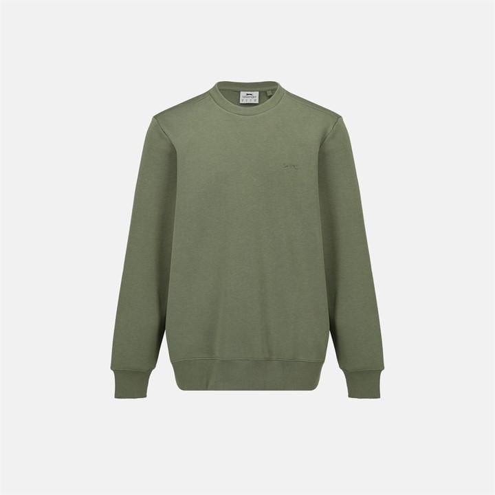 Slazenger Men's Green Fleece Crew Sweater in Size M, Sports Direct