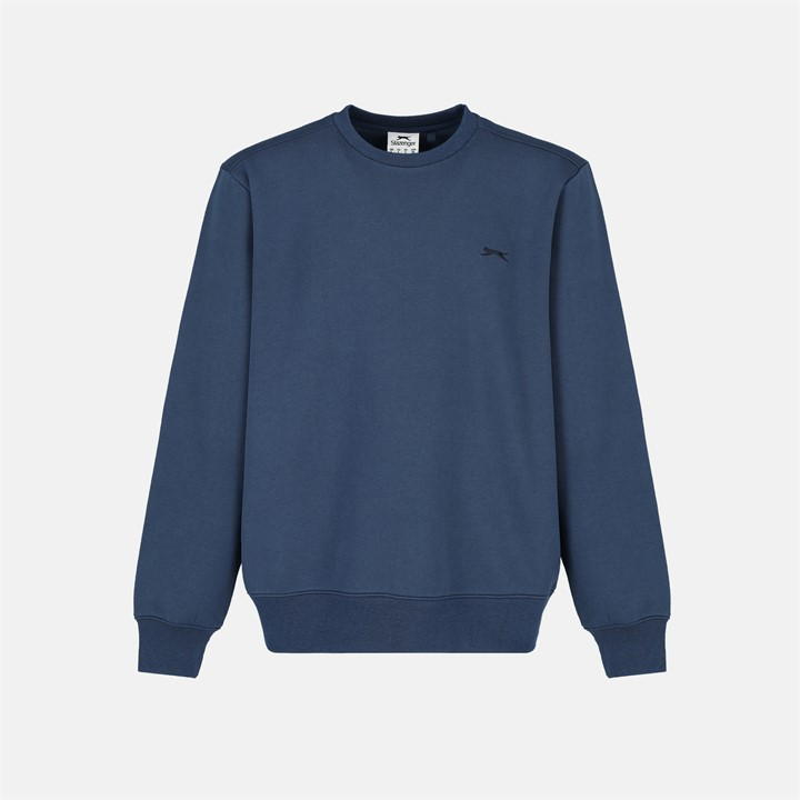 Slazenger Men's Blue Fleece Crew Sweater in Size M, Sports Direct