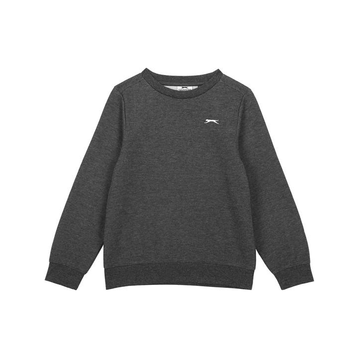 Slazenger Boys Grey Fleece Crew Sweater  in Size 13 Years, Sports Direct
