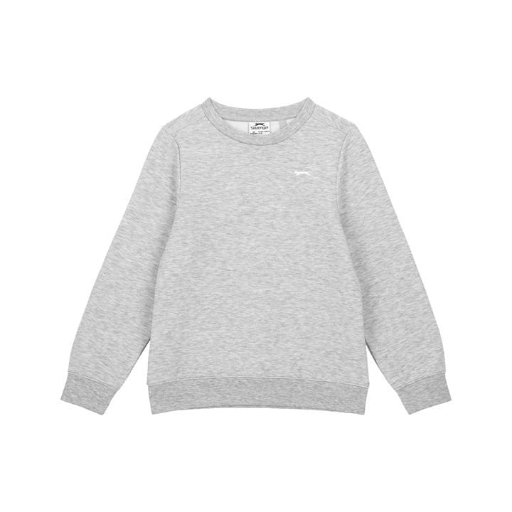Slazenger Boys Grey Fleece Crew Sweater  in Size 9 - 10 Years, Sports Direct