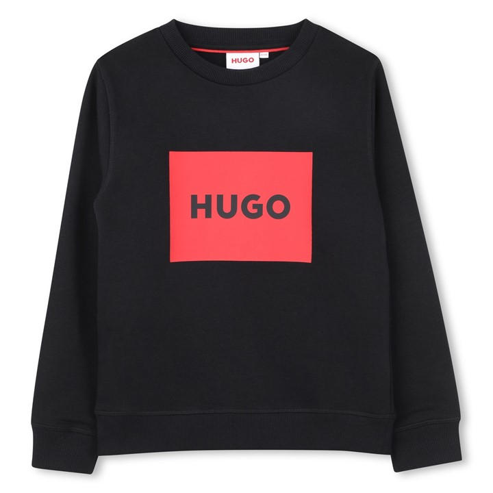 Hugo Boys Black Kids' Crew Sweatshirt in Size 14 - 16 Years, Sports Direct