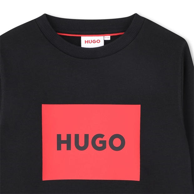Black 09B - HUGO - Kids' Crew Sweatshirt