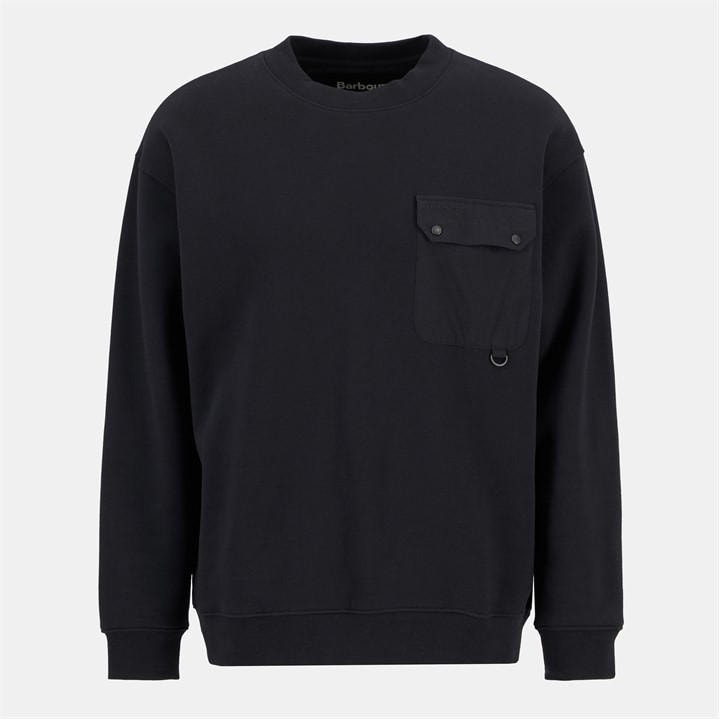 Barbour Men's Black Leazes Crew Sweatshirt in Size L, Sports Direct