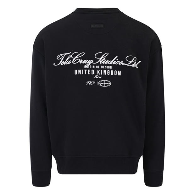 Black - Tela Cruz - Men's Studio Crew Sweatshirt