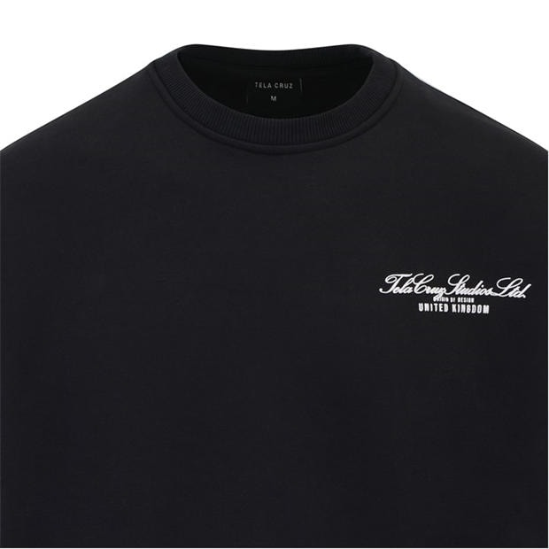 Black - Tela Cruz - Men's Studio Crew Sweatshirt