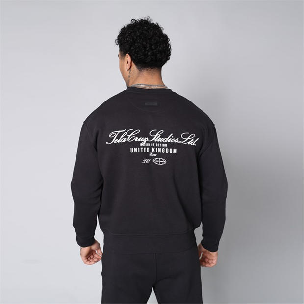 Black - Tela Cruz - Men's Studio Crew Sweatshirt