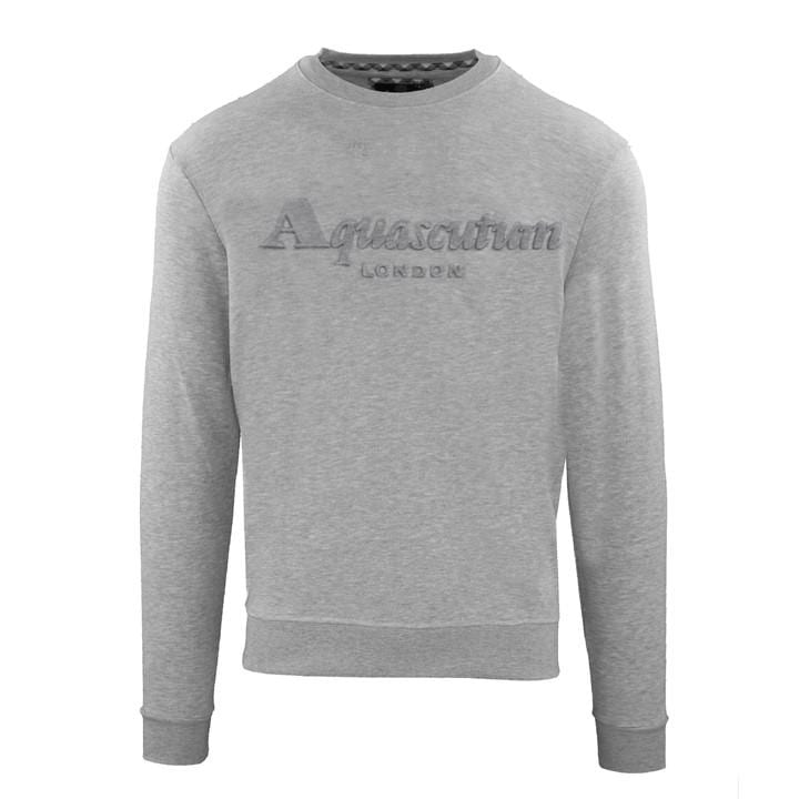 Aquascutum Men's Grey Roundnk Sweat Crew Sweatshirt in Size 2XL, Sports Direct