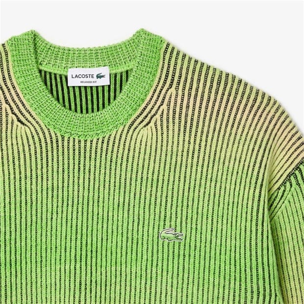 Green - Lacoste - Men's Ombre Crew Neck Relaxed Fit Sweatshirt