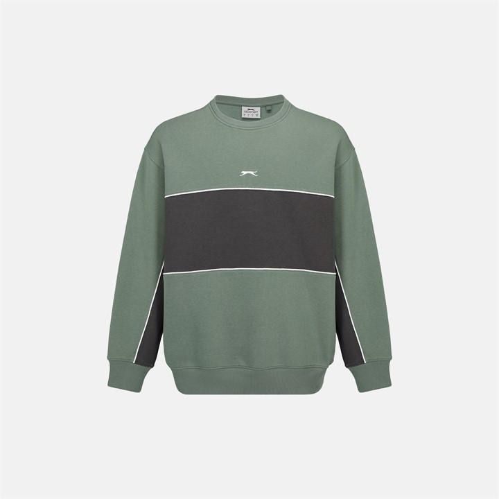Slazenger Men's Green Fleece Sportswear Crew Sweat in Size 2XL, Sports Direct