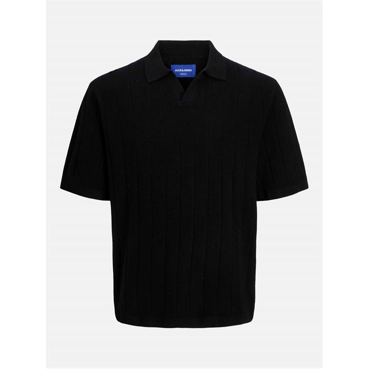 Jack And Jones Men' Black Split Neck Knitted Crew Sweatshirt in Size S, Sports Direct