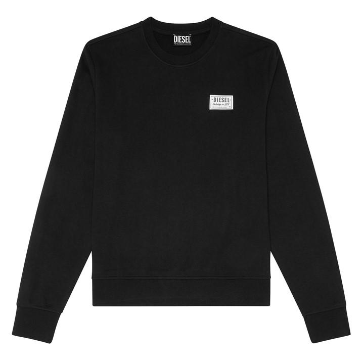 Diesel Men's Black Patch Logo Crew Sweater in Size L, Sports Direct