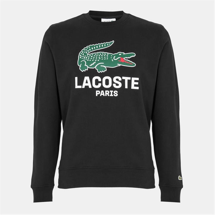 Lacoste Men's Black Crewneck Sweatshirt in Size M, Sports Direct