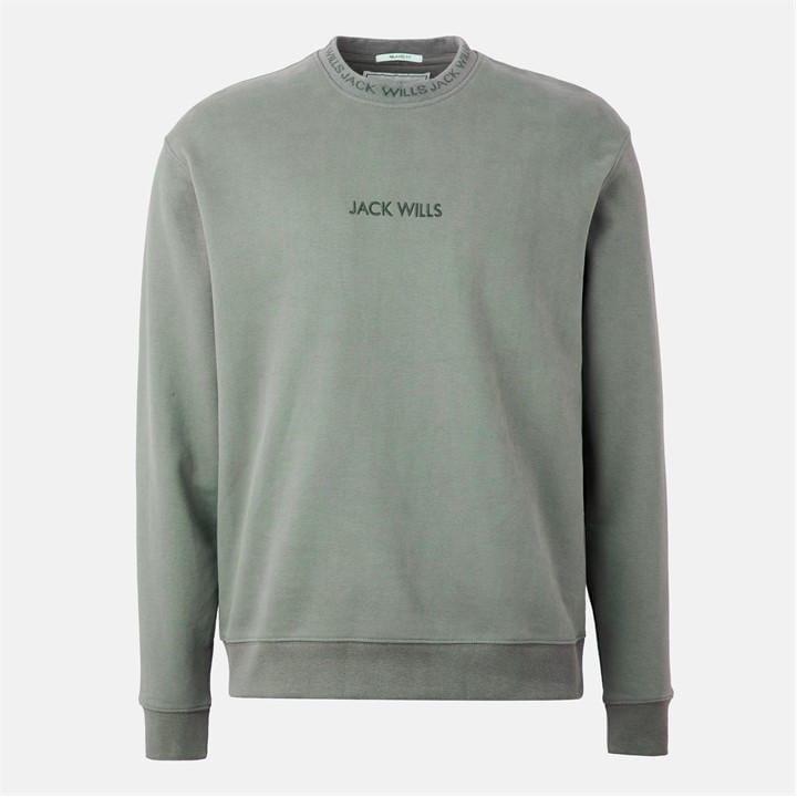 Jack Wills Men's Green Jacquard Crew Sweatshirt in Size 2XL, Sports Direct