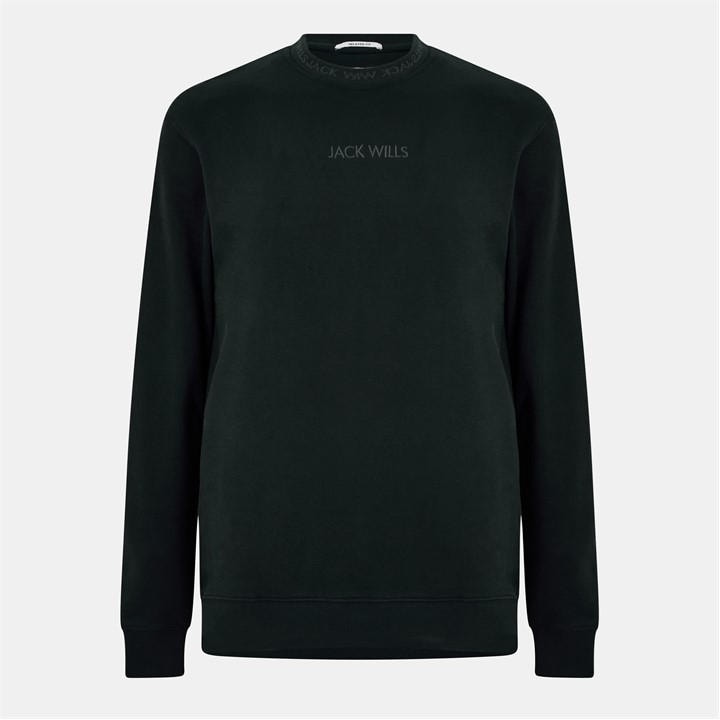 Jack Wills Men's Black Jacquard Crew Sweatshirt in Size 2XL, Sports Direct