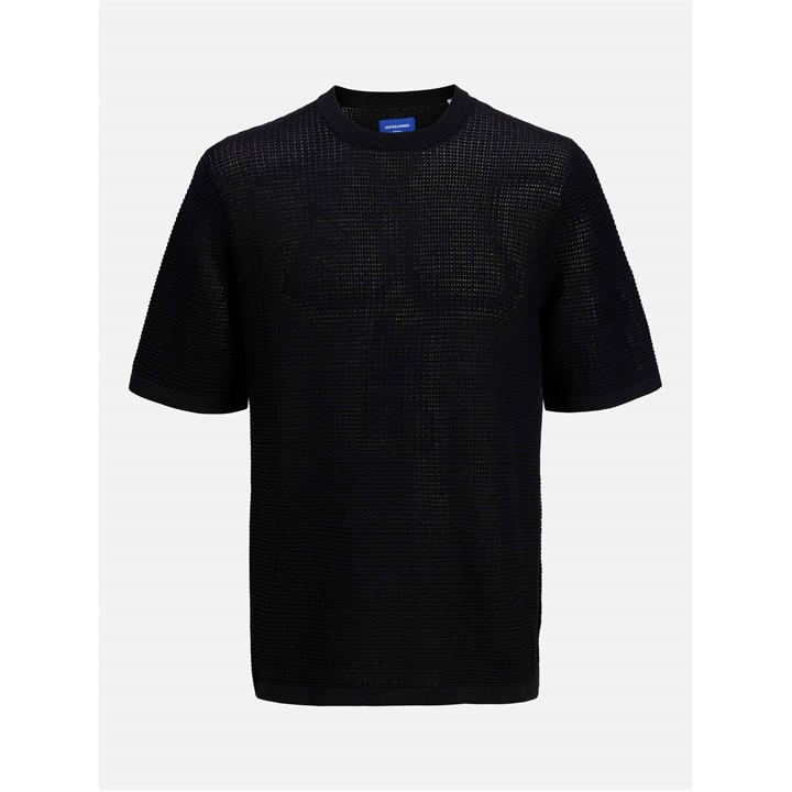 Jack And Jones Men's Black Knitted Crew Sweatshirt in Size 2XL, Sports Direct