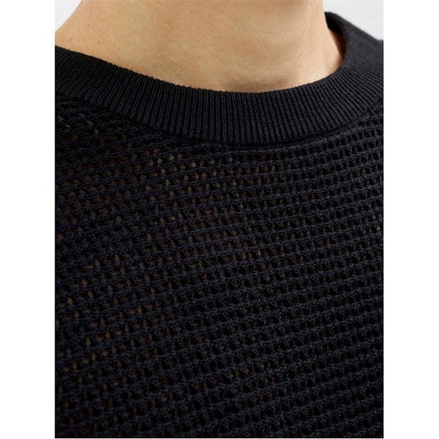 Black - Jack and Jones - Men's Knitted Crew Sweatshirt
