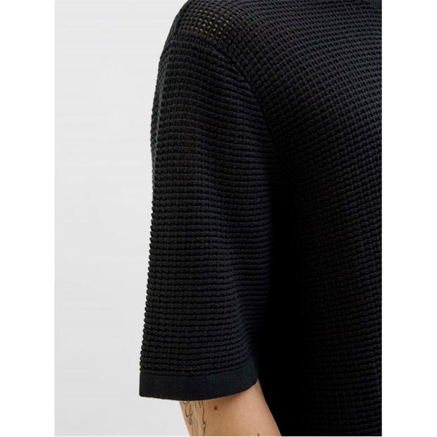 Black - Jack and Jones - Men's Knitted Crew Sweatshirt
