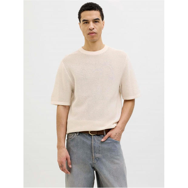Sea Salt - Jack and Jones - Men's Knitted Crew Sweatshirt