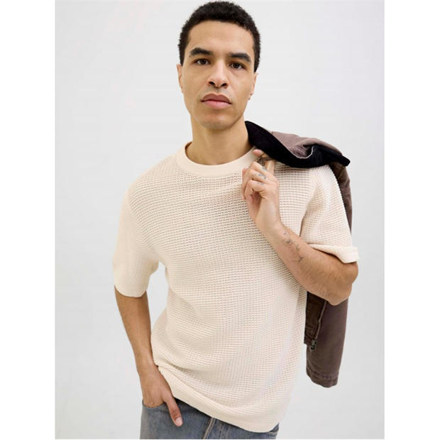 Sea Salt - Jack and Jones - Men's Knitted Crew Sweatshirt